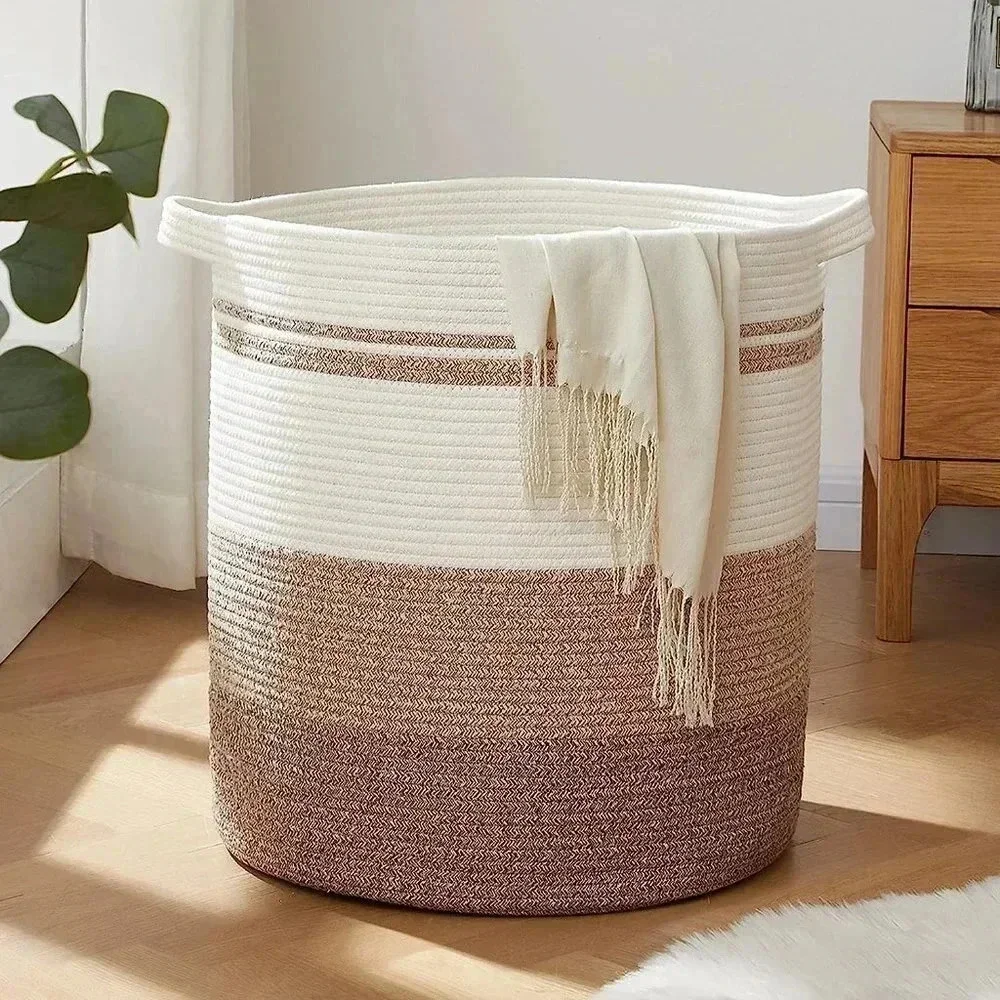 Lux Laundry Baskets Hamper with Handles,Decorative Basket for Living room,Woven